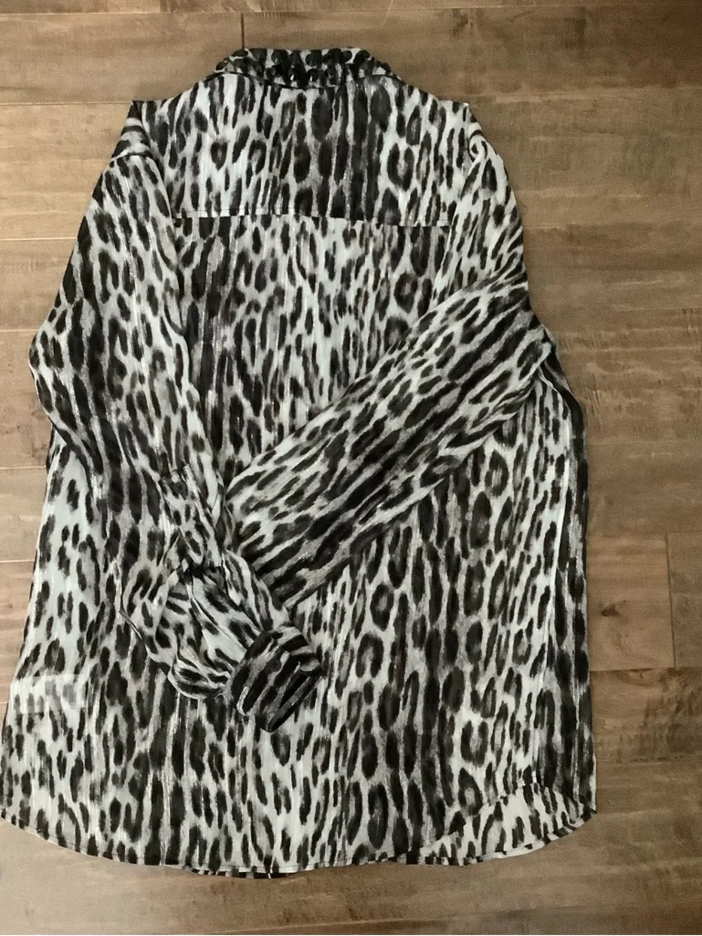 Michael Kors Black and Silver Striped Blouse,M